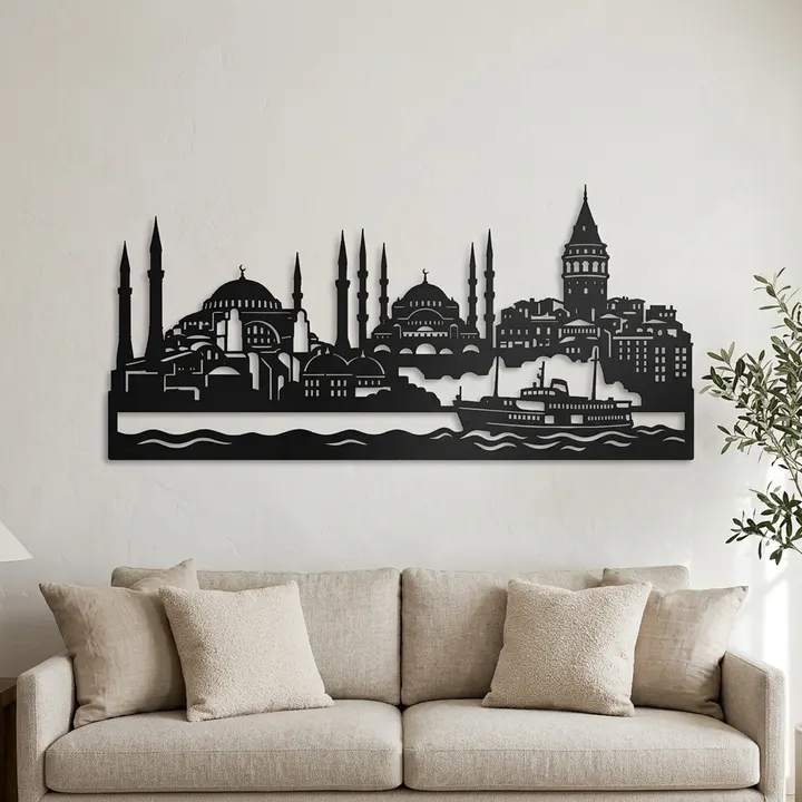 Istanbul skyline steel wall art